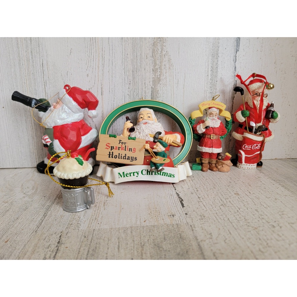 Vintage coca cola root beer variety Santa Claus set soda golf‎ bottle